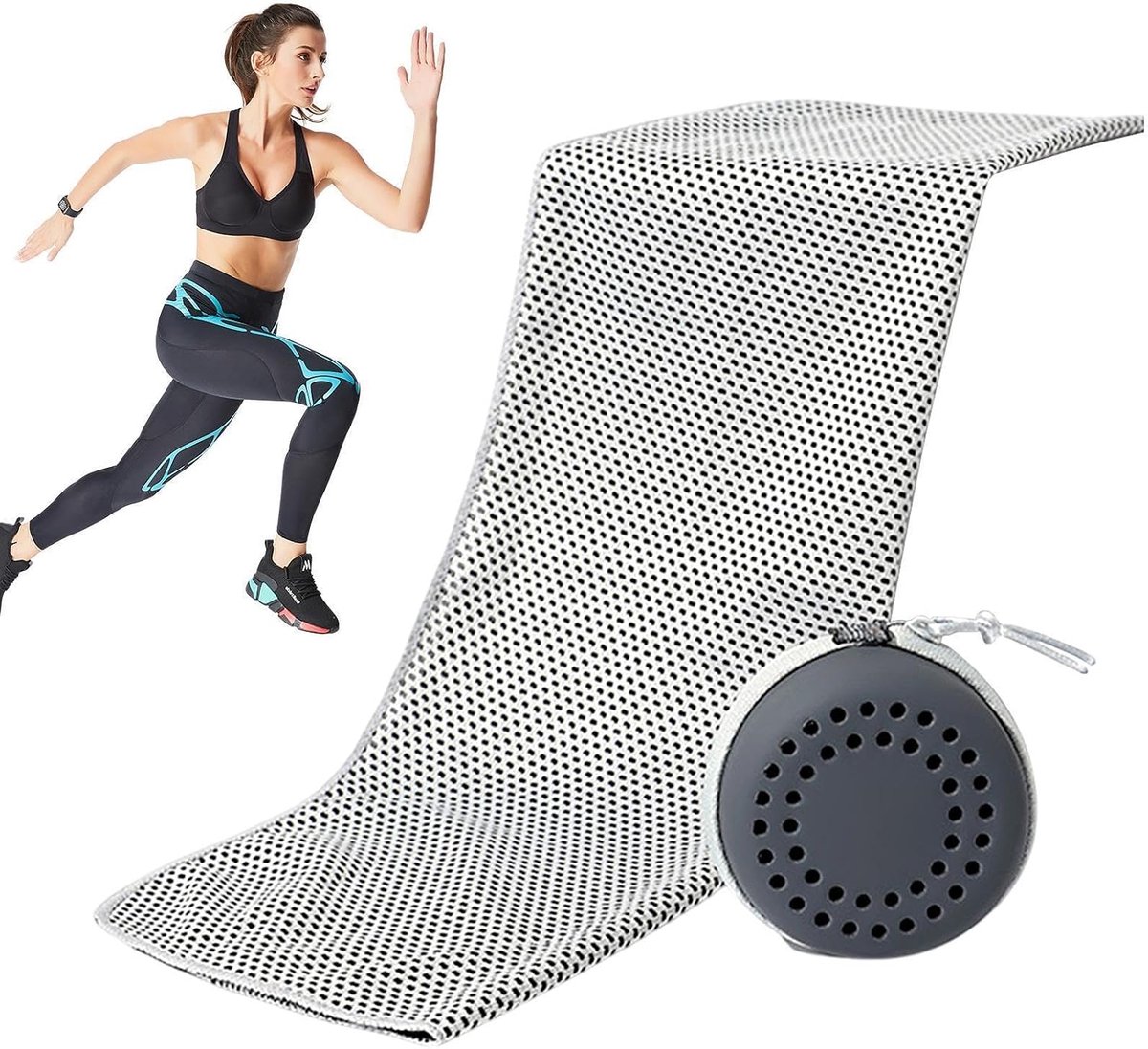Nek Koele Handdoek - Halskoeler Wraps - Buiten Activiteiten - Directe Koeling - 90x30cm - Grijs