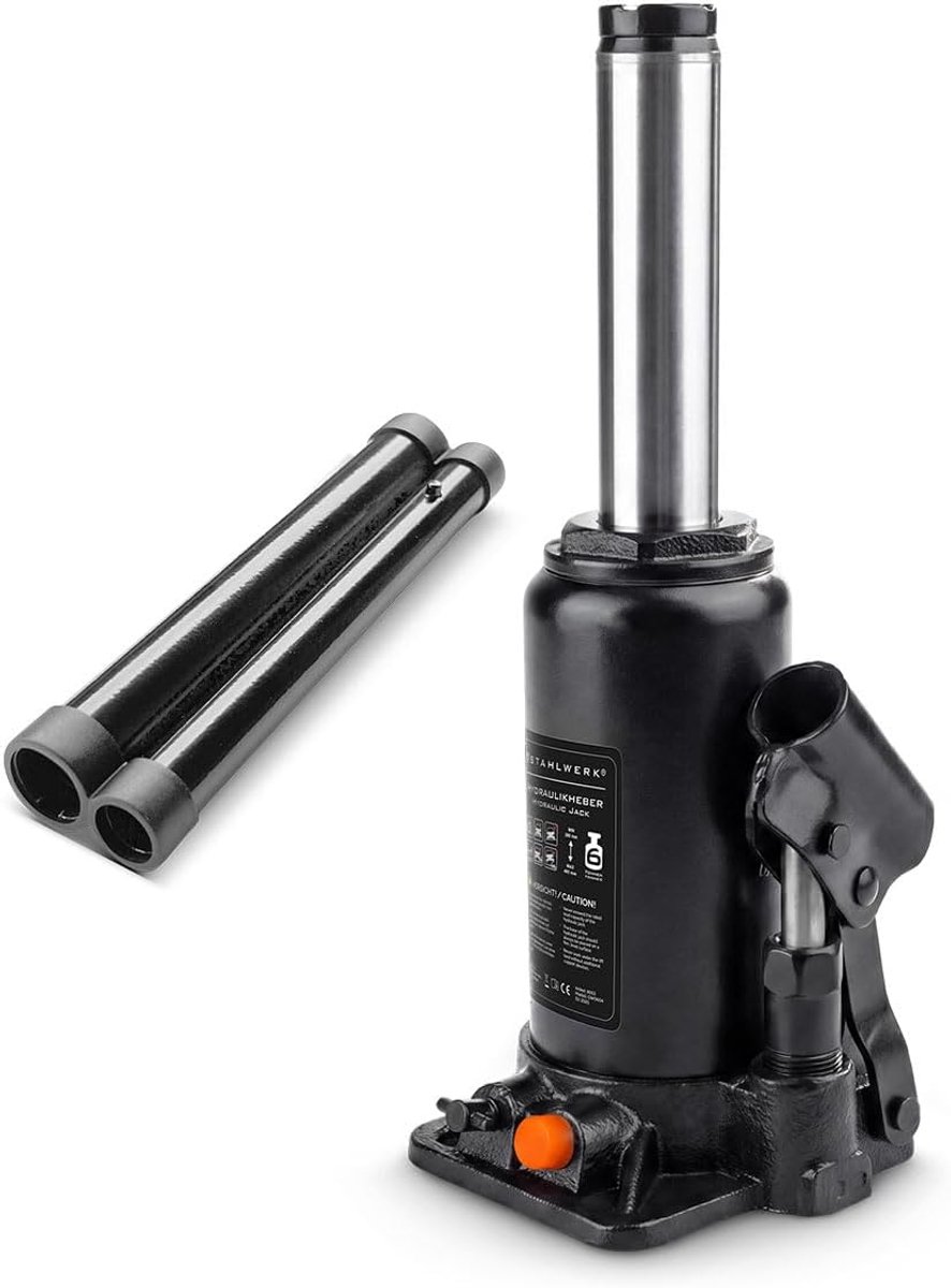 Hydraulische Krik - Fleskrik Werkplaats - Voertuigen Hefen - Gecontroleerde Hydrauliek - 6 Ton Hefvermogen - Zwart