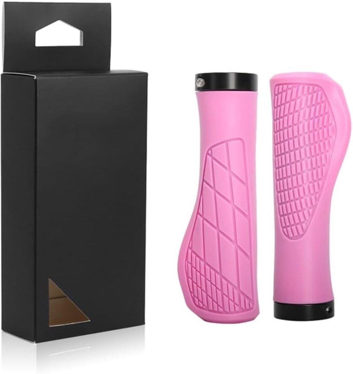 Fietsstuurgrepen - Handvatten Fiets - Comfortabel Fietsen - Antislip TPR-rubber - 132 mm Lengte - Roze
