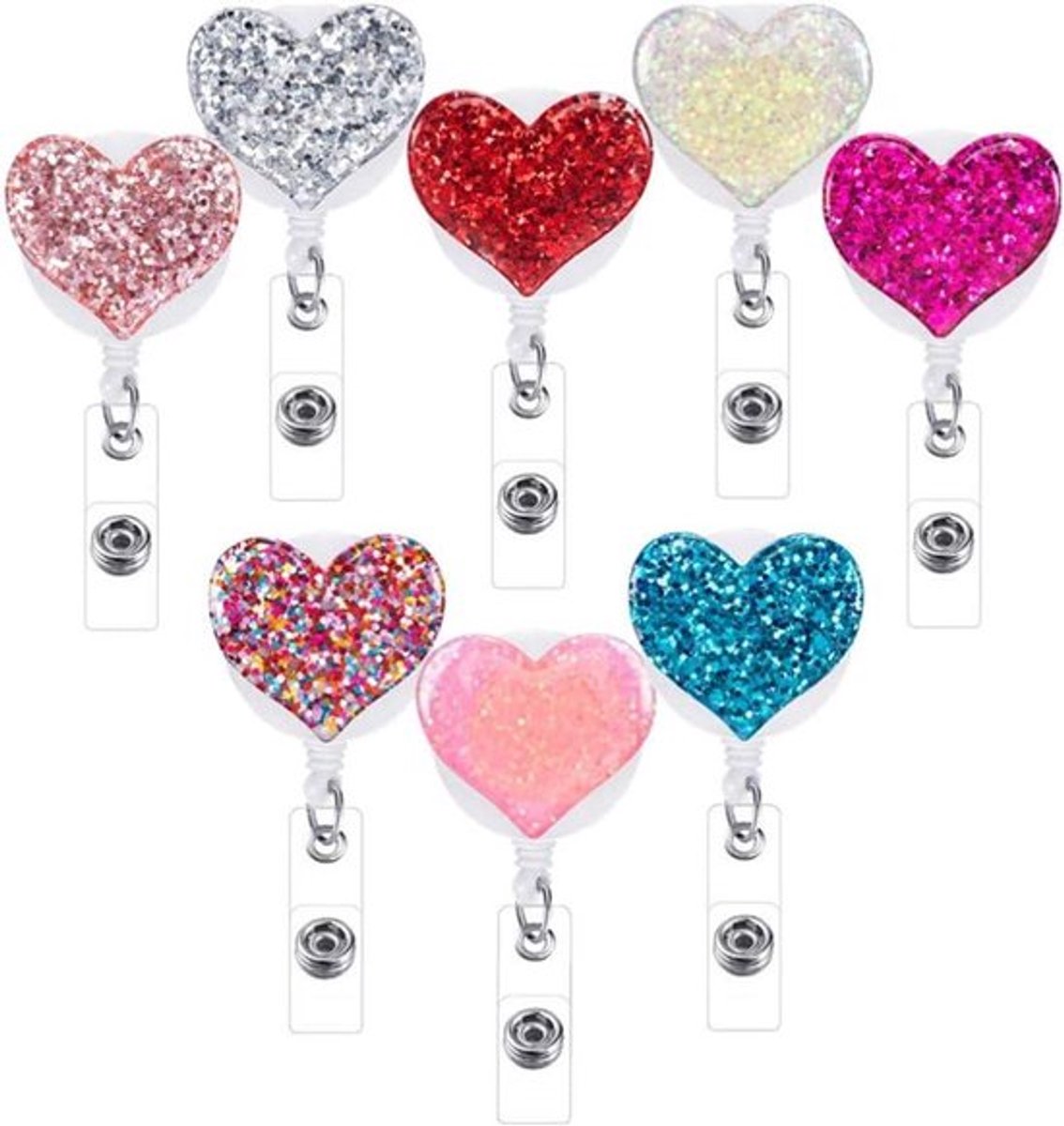 Allecto Plus - Hart badgejojo - intrekbare badge houder - sleutelhanger