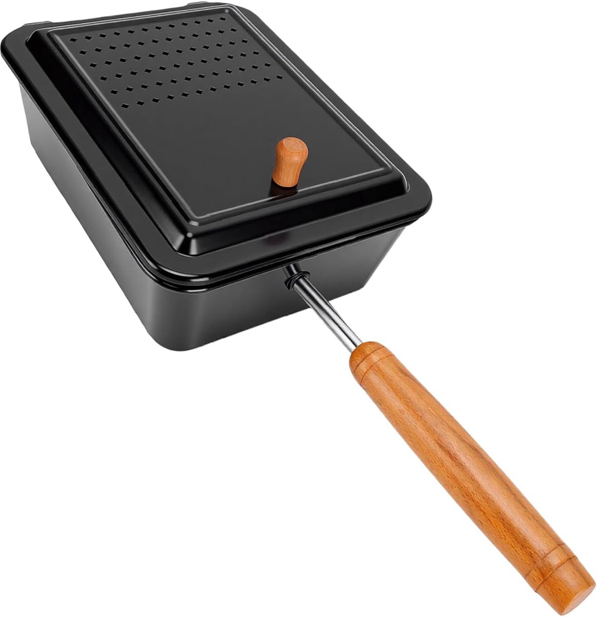 Popcorn Pan - Popcorn Maker Popper - Filmavonden - Antiaanbaklaag - 42 cm handvat - Zwart