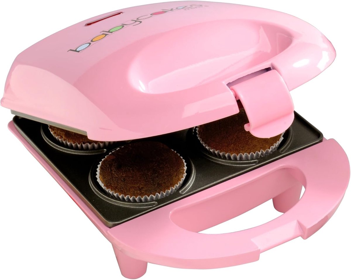 Mini muffin maker - Cupcake apparaat - Taartjes bakken - Anti-aanbaklaag - 4 stuks - Roze