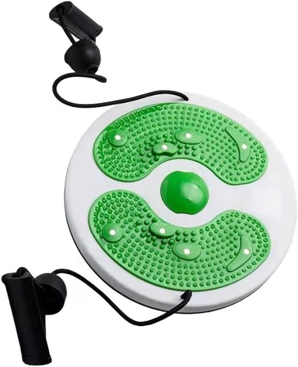 Taille Twisting Disc - Fitness Draaitafel - Thuistraining - Met Weerstandsbanden - 30 cm - Groen