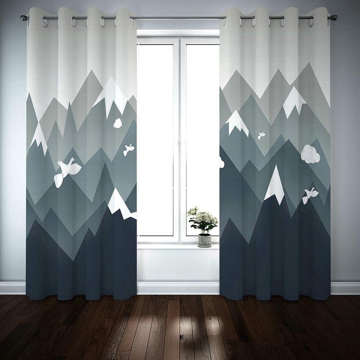 Verduisterende Gordijnstof - Raambekleding Kamer - Rustige Slaap - Houdt 98% Licht Tegen - 2x 137x244 cm - Donkerblauw Grijs