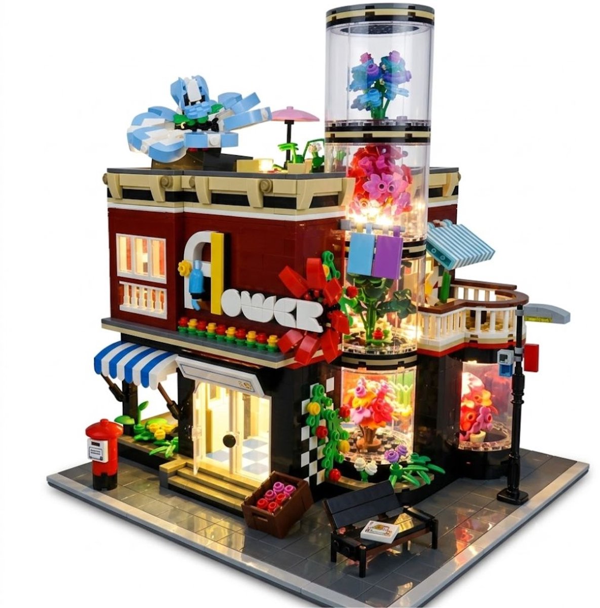 Mould King 16056 Bloemen Winkel bouwset | Botanical modulair architecture modelbouw | Classic creator STEM educatief bouwpakket | verlichtingen niet geschikt Lego | Bouwdoos 2291 bouwstenen