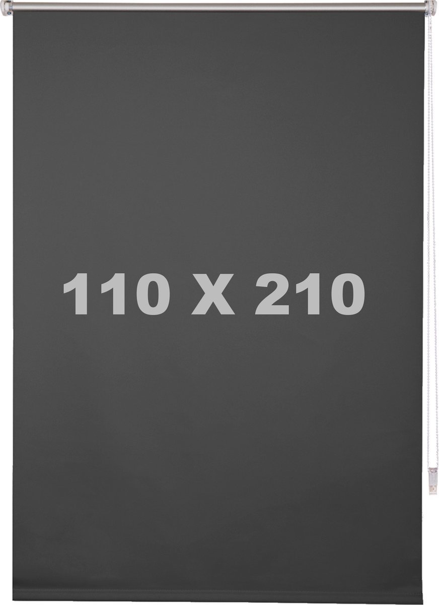 Gordijnenset 110x210cm Antraciet - Luxe, Verduisterend en Isolerend, Rolgordijnen verduisterend en Luxaflex - Voor Woonkamer, Slaapkamer en Privacy