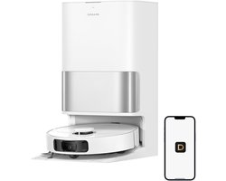 DREAME L40 Ultra A Robot- en vloerwisser met automatische stofafvoer en dubbel anti-knoopsysteem, zuigvermogen van 24.000 Pa, 10,5 mm dweildoekverhoging Wit