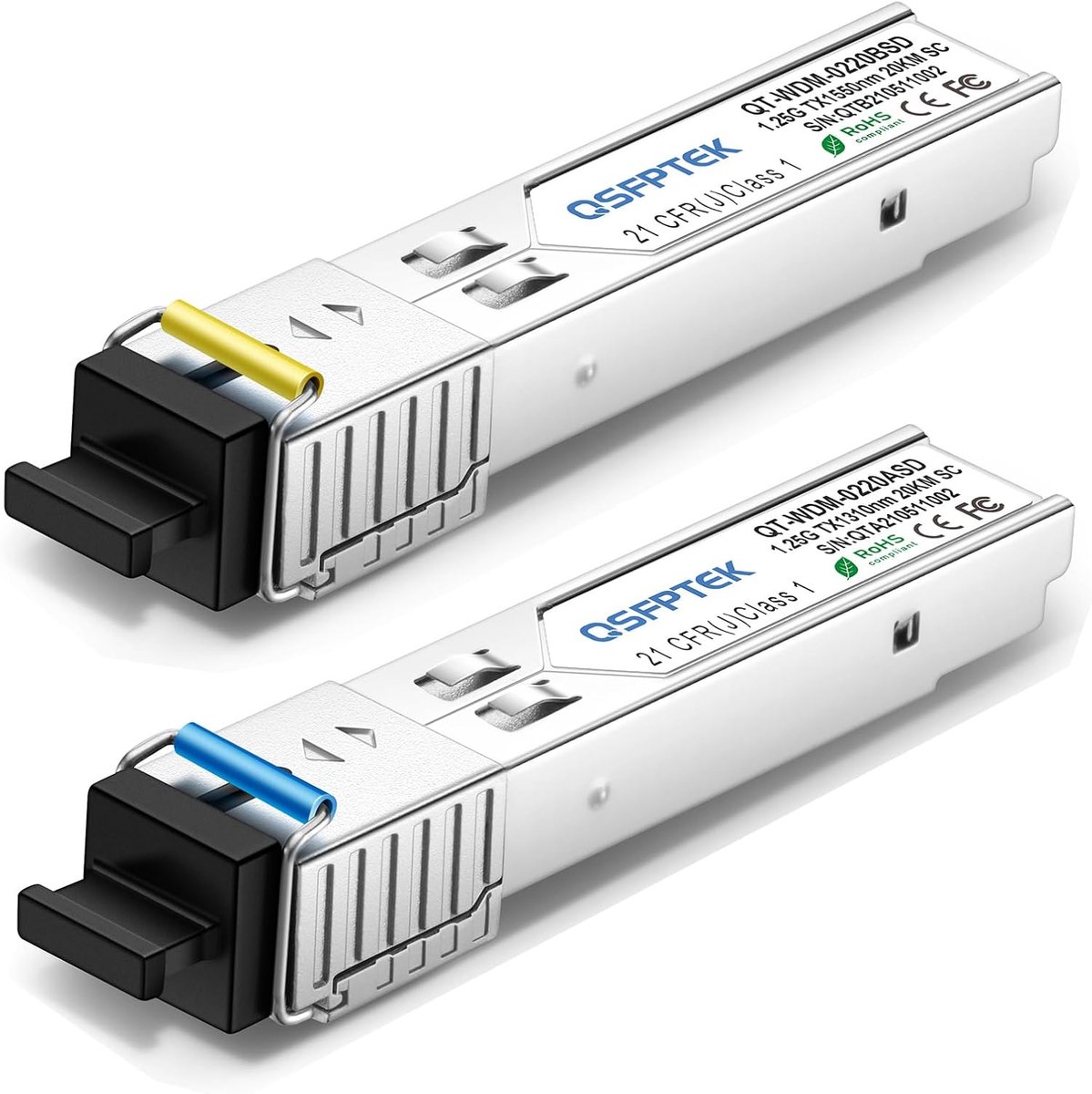 Netwerkmodule - SFP Transceiver - Data Overdracht - Bidirectioneel 20km - SC Connector - Zilver