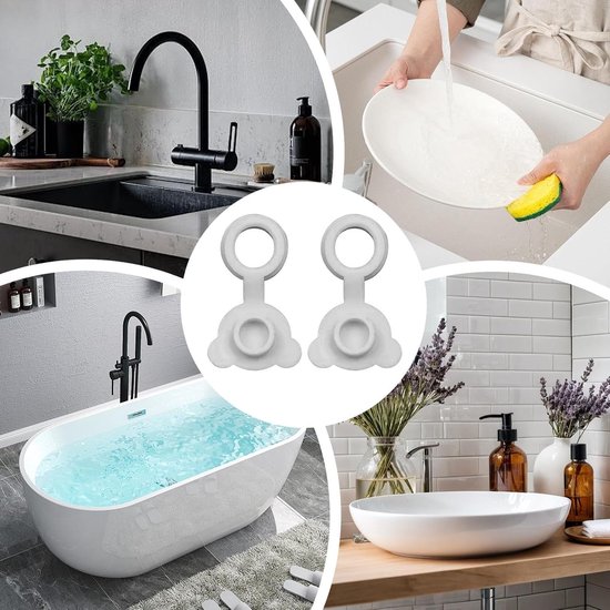 Badstop Silicone - Lekvrije Dop - Water Vasthouden - Schattige Beer Vorm - 6cm Diameter - Grijs — afbeelding 4