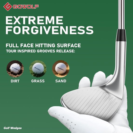 Golfwiggen - Golfclubs - Golfspel Verbeteren - Volledig Gefrcesd Gezicht - 69 Graden - Chroom — afbeelding 2
