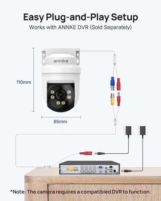 Bewakingscamera Set - Beveiligingssysteem Audio - Huis Beveiligen - KI Personen Voertuig Herkenning - 4 Camera's - Wit — afbeelding 5