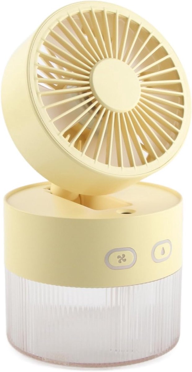 Mini Ventilator - Nevel Koeler - Persoonlijke Koeling - Opvouwbaar Ontwerp - 15 cm Diep - Geel