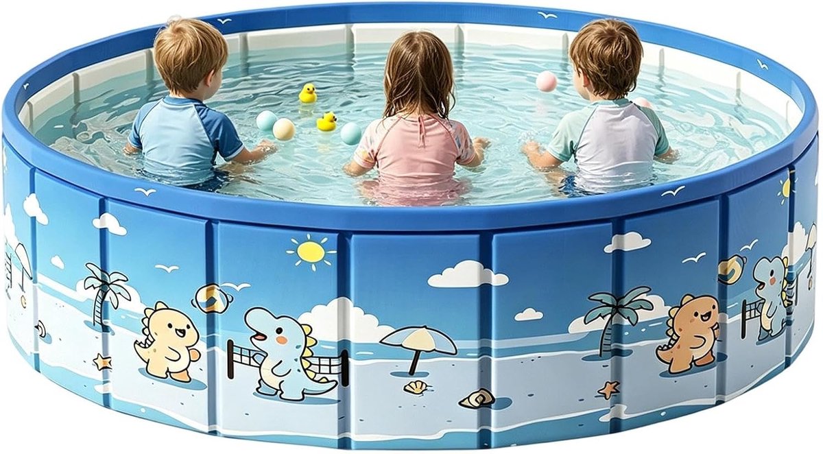 Opvouwbaar Zwembad - Hondenzwembad Buiten - Waterpret Zomer - Snelle Waterafvoer - 160x45cm - Blauw