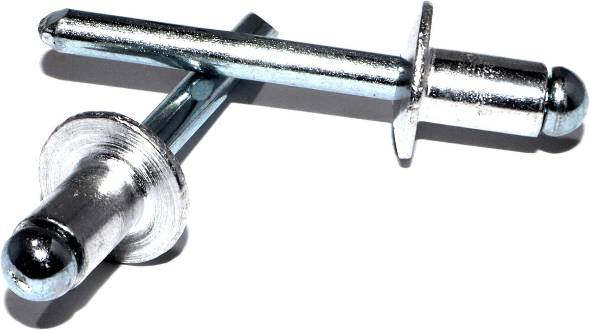 Blindklinknagels Aluminium Staal - Popnagels Platte Kop - Vastzetten Plaatwerk - Volgens DIN 7337 - 24x5 mm 100 Stuks - Grijs
