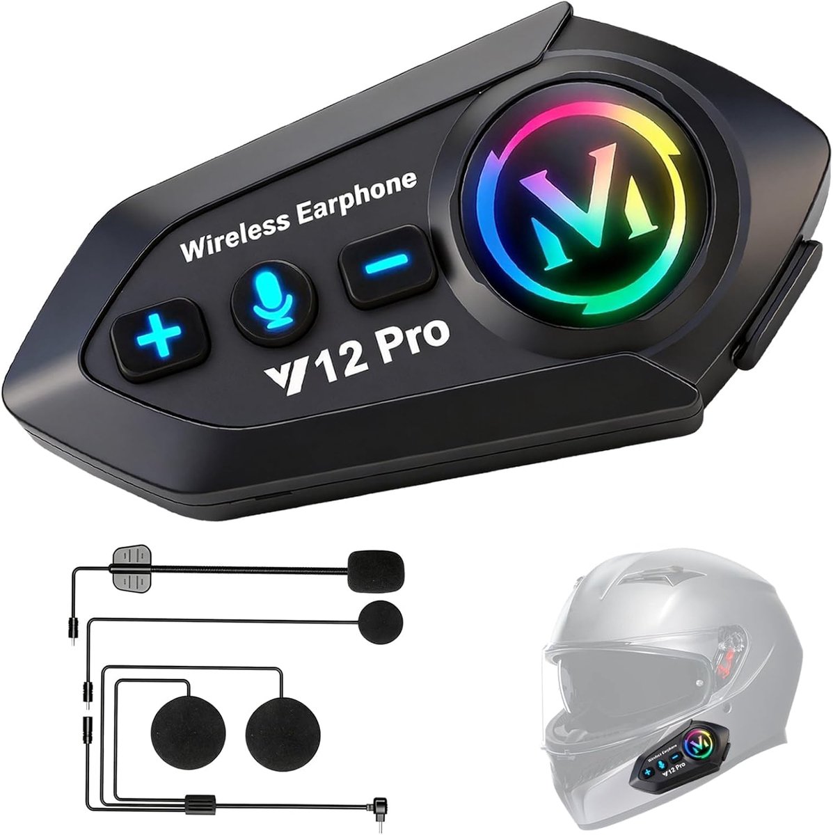 Motor Intercom - Helm Communicatie - Veilig Rijden - Dubbele Ruisonderdrukking - 500 Meter - Zwart