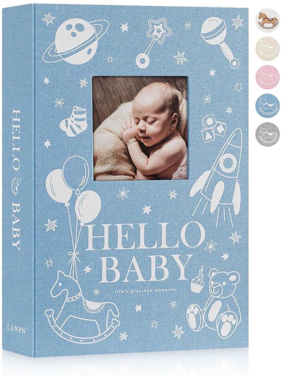 Virtubuy - Baby Photo Album - Fotoalbum voor Baby's - Mooi en duurzaam - Blauw