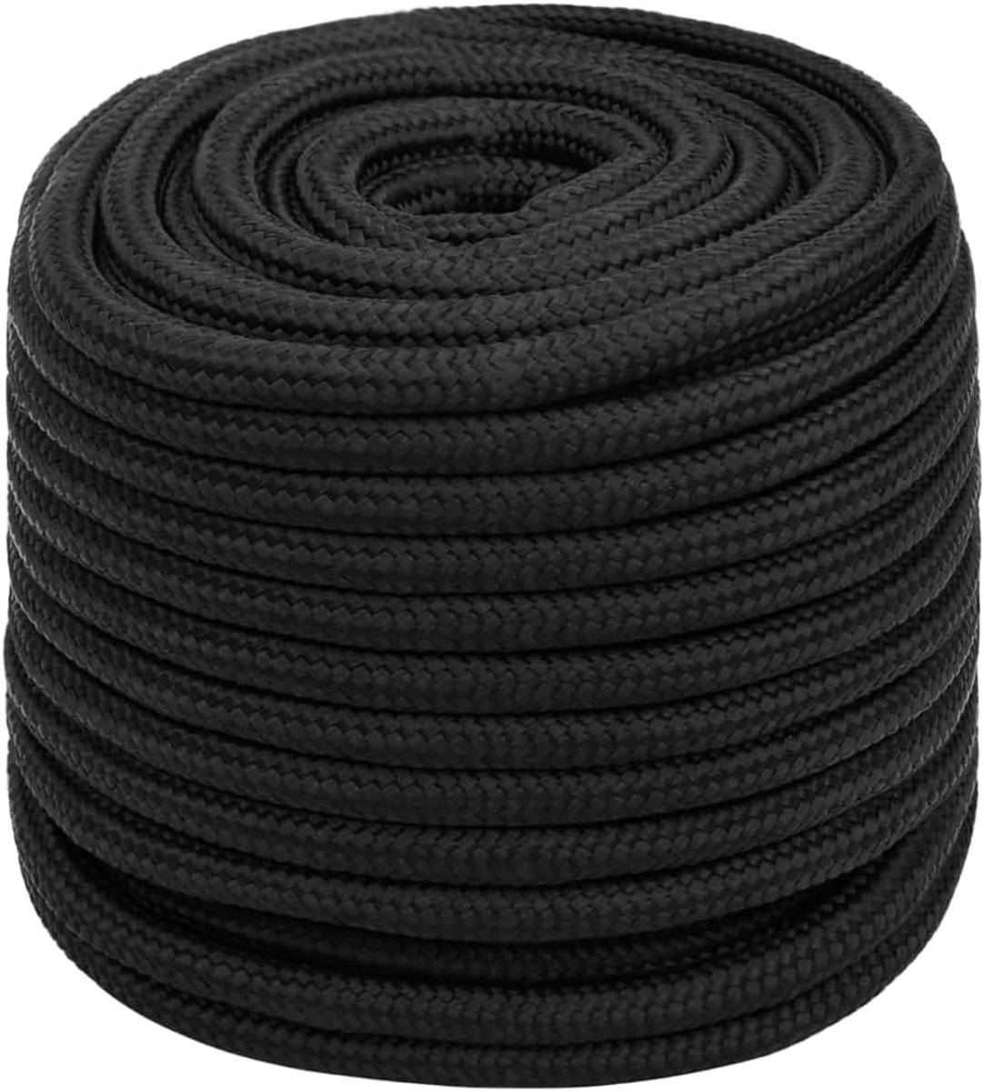 Scheepsreep - Ankerlijn Touw - Boot Vastleggen - Sterk Polypropyleen - 16mm 50m - Zwart