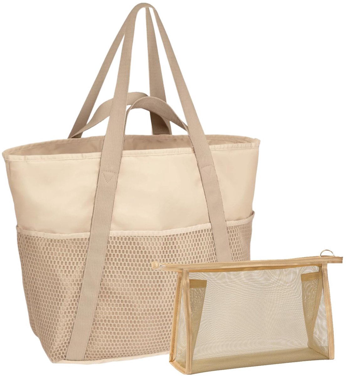 Omgoods - XXL Strandtas met Ritssluiting, Familie- en Dames Strandtas
