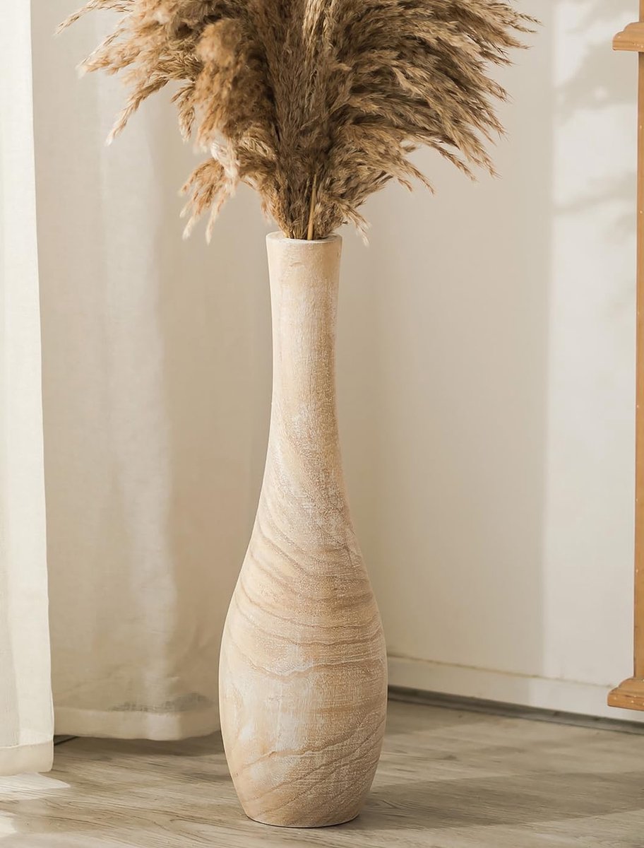 Omgoods - Houten Vloervaas voor Woondecoratie