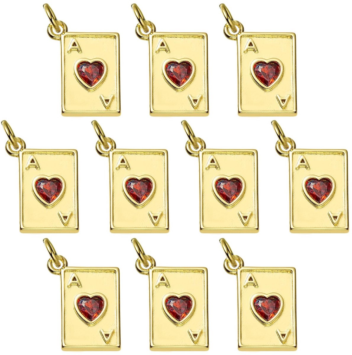 Omgoods - Gouden Hangers voor Sieraden Maken met Poker Kaart Ontwerp