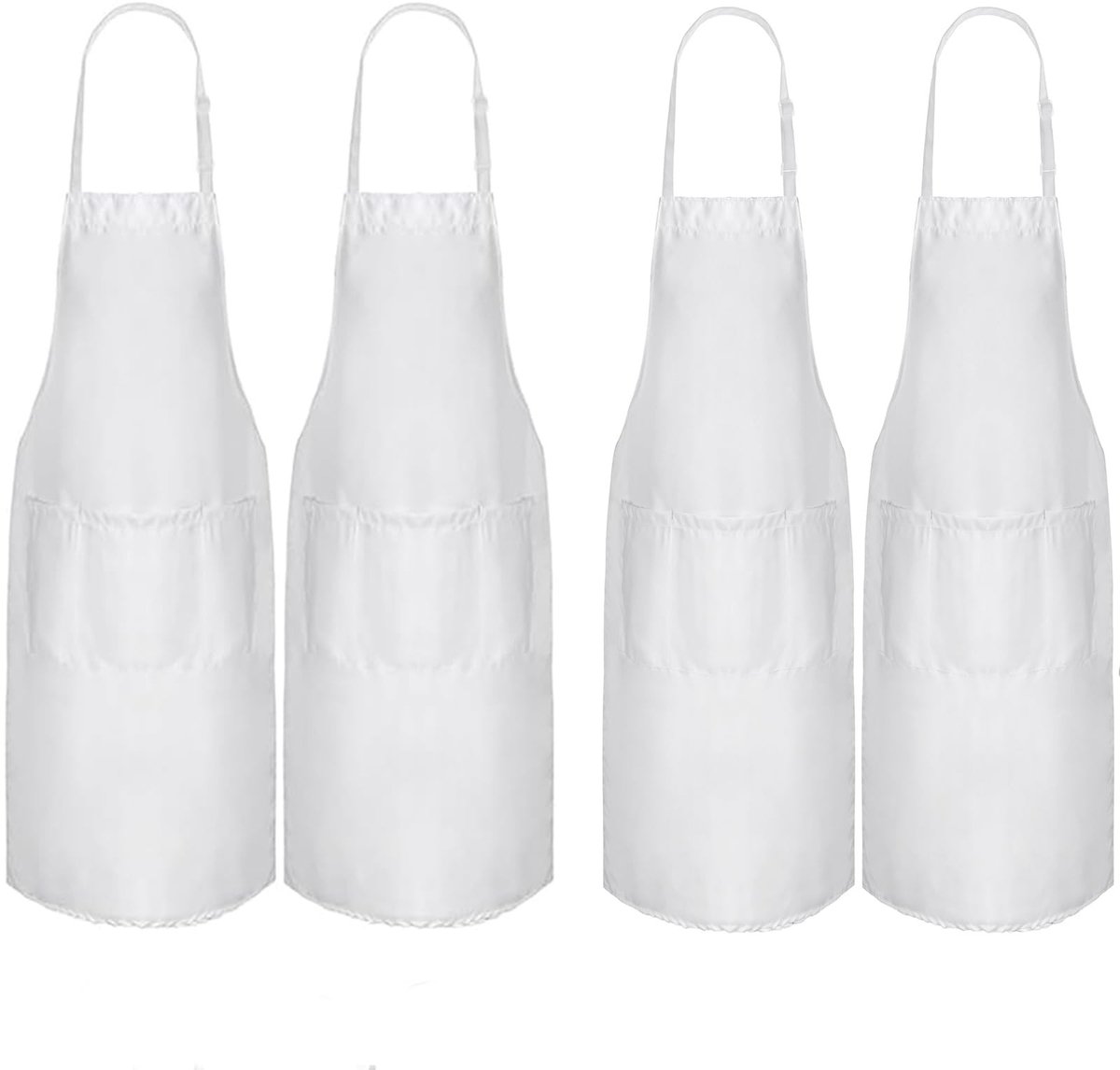 Omgoods - Set van 4 Kookschorten met Chef Hoed - Lange Schorten voor Mannen en Vrouwen