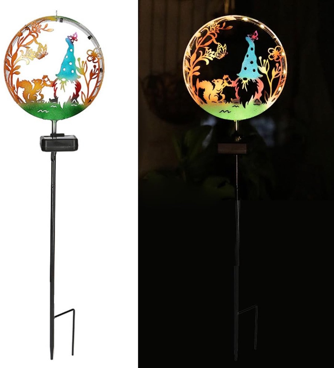 Omgoods - Solar Tuinverlichting met Squirrel en Elf Ontwerp