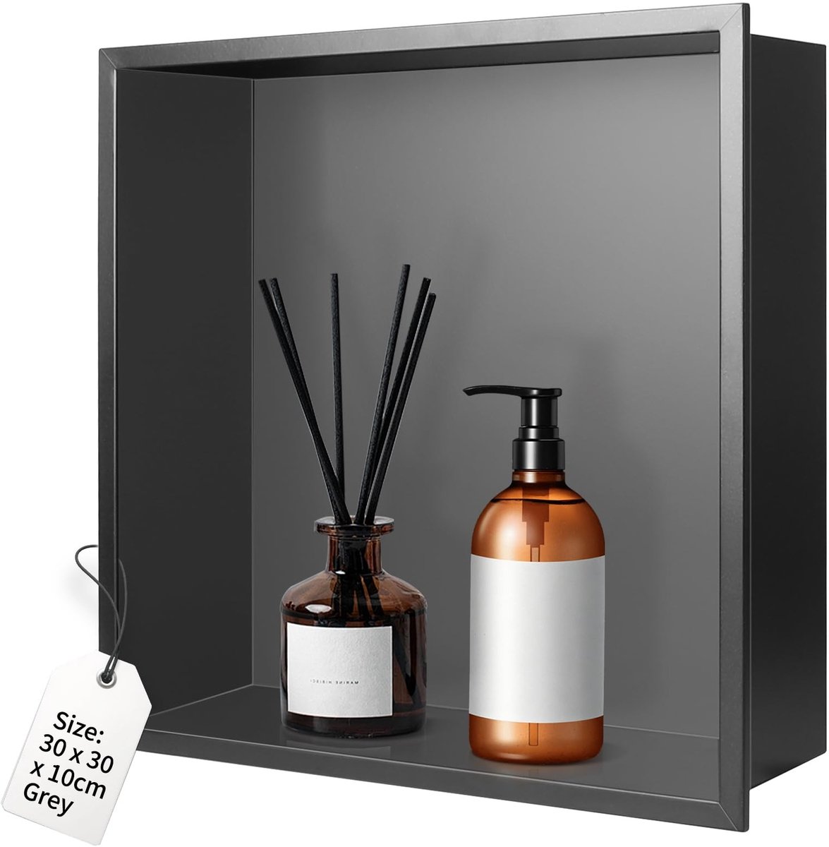 Omgoods - Wandniche voor Douche van RVS, 30 x 30 x 10 cm
