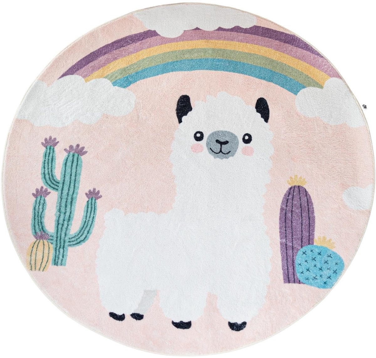 Omgoods - Kindertapijt Rond 120 cm, Wasbaar en Antislip