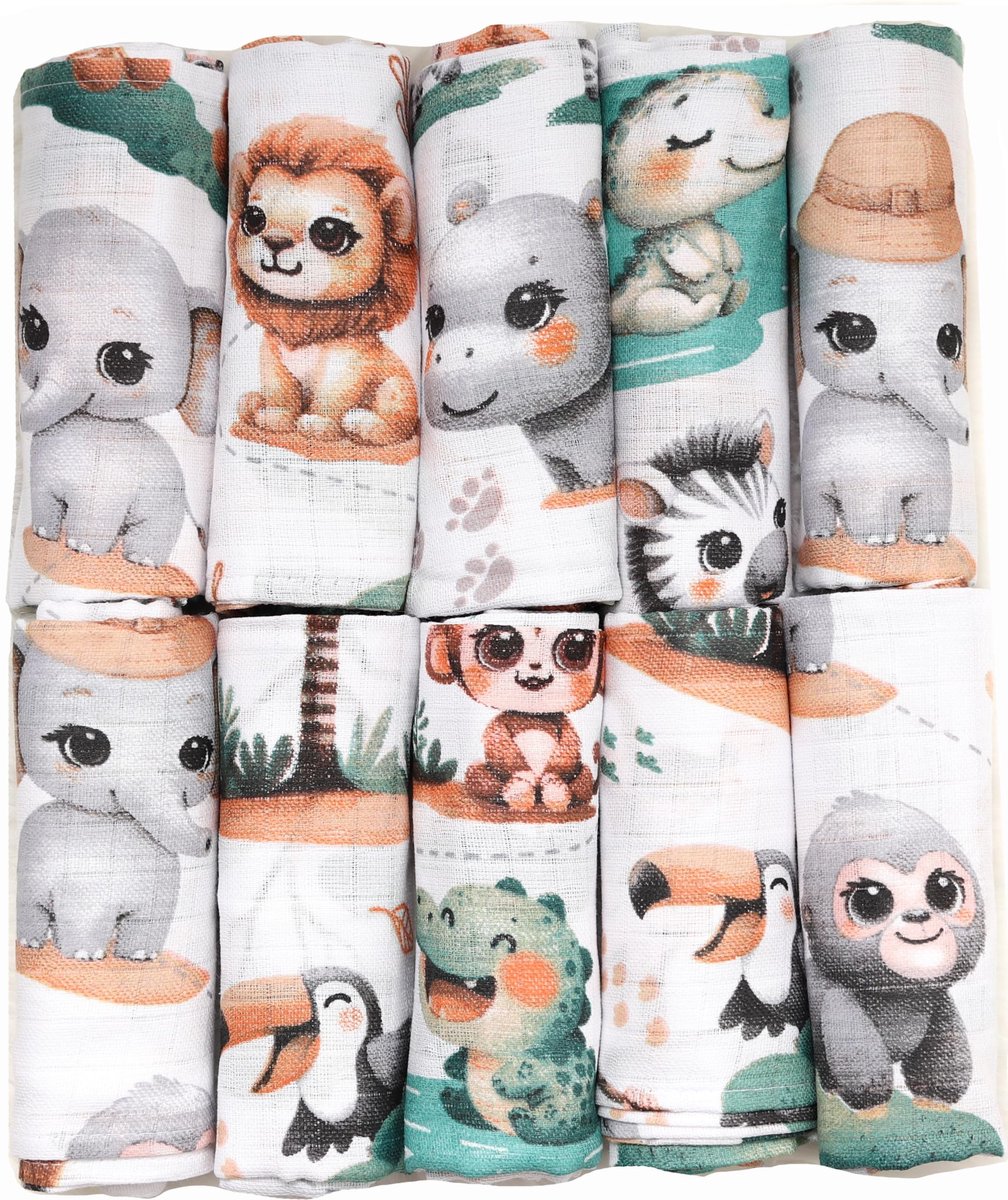 Omgoods - Hydrofiele Luiers Set van 10 - 70x80 cm - 100% Katoen - Oeko-Tex Gecertificeerd