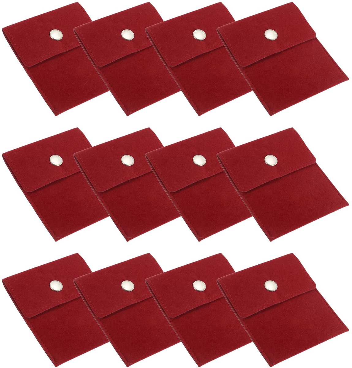 Omgoods - Set van 12 Rode Velvet Juwelen Pouches