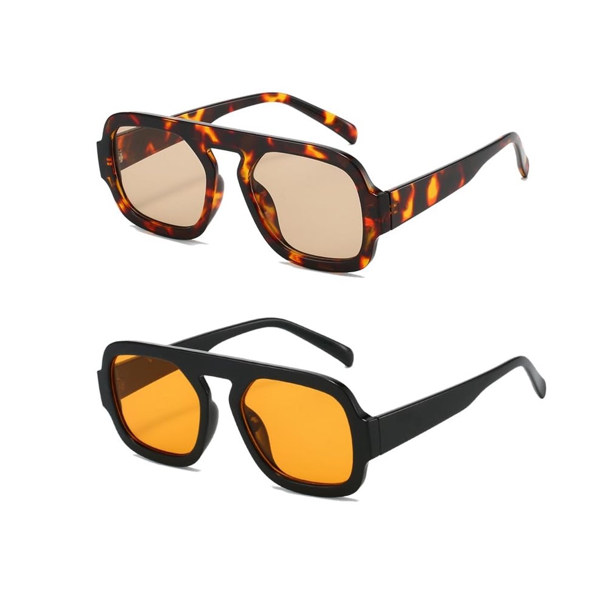 Omgoods - Retro Vierkante Zonnebril met UV400 Bescherming