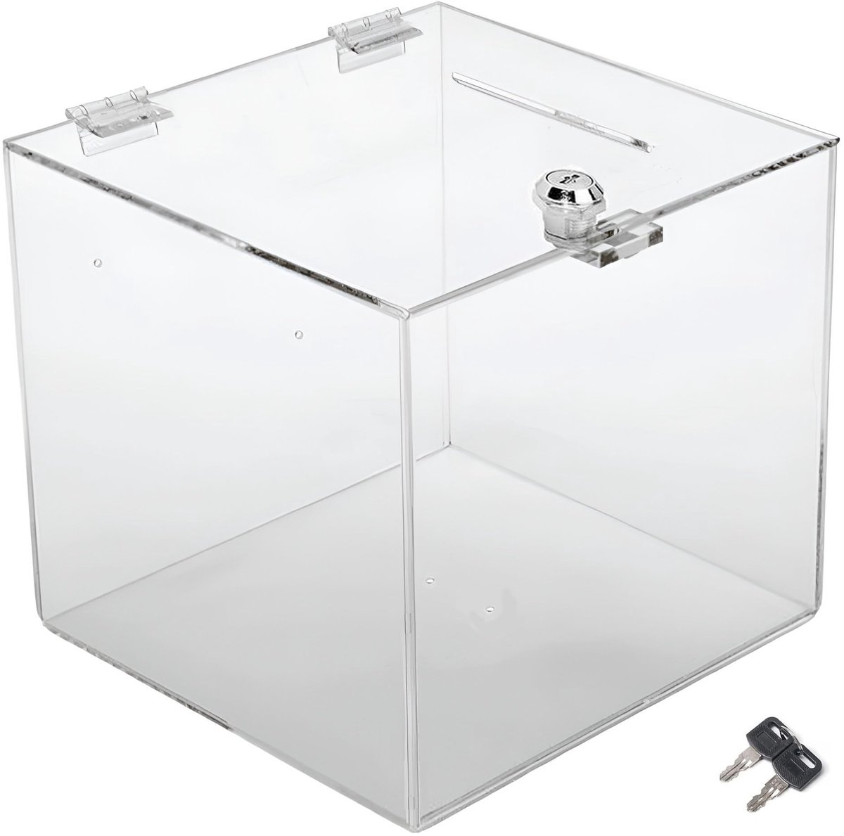 Omgoods - Transparante Donatiebox met Slot en Klep