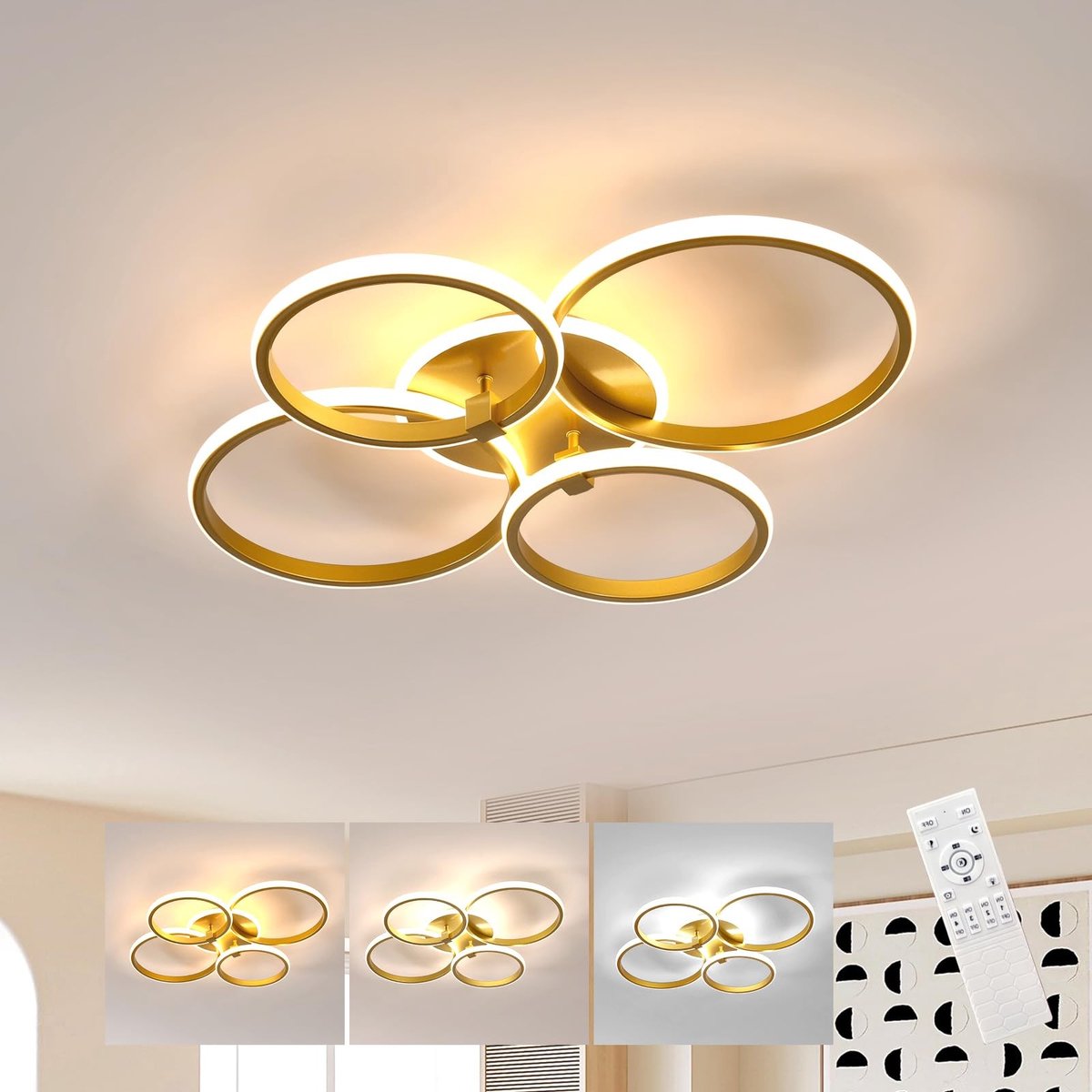 Omgoods - Dimbare LED Plafondlamp met Afstandsbediening en Geheugenfunctie