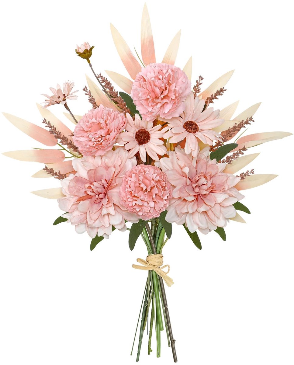 Omgoods - Kunstmatige Dahlia Bloemen Boeket voor Bruiloft Decoratie