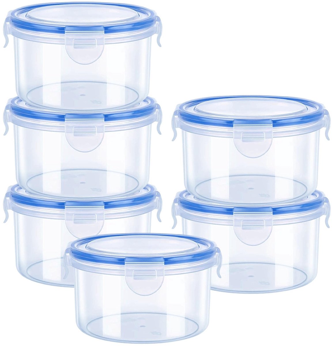 Omgoods- Vershouddozen 6 stuks - Luchtdichte Voedselcontainer - Stapelbaar - Herbruikbare Plastic Kom - Lekvrij - 600 ml - Voedselcontainers