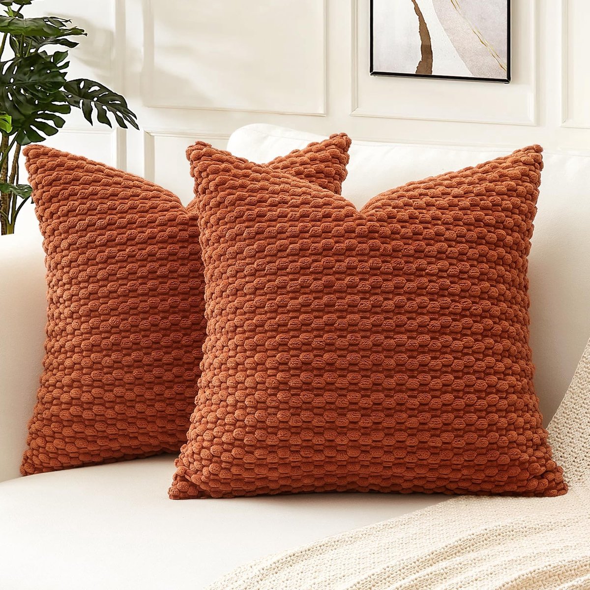 Omgoods - Pom Poms Decoratieve Kussenhoezen 60x60 cm - Set van 2