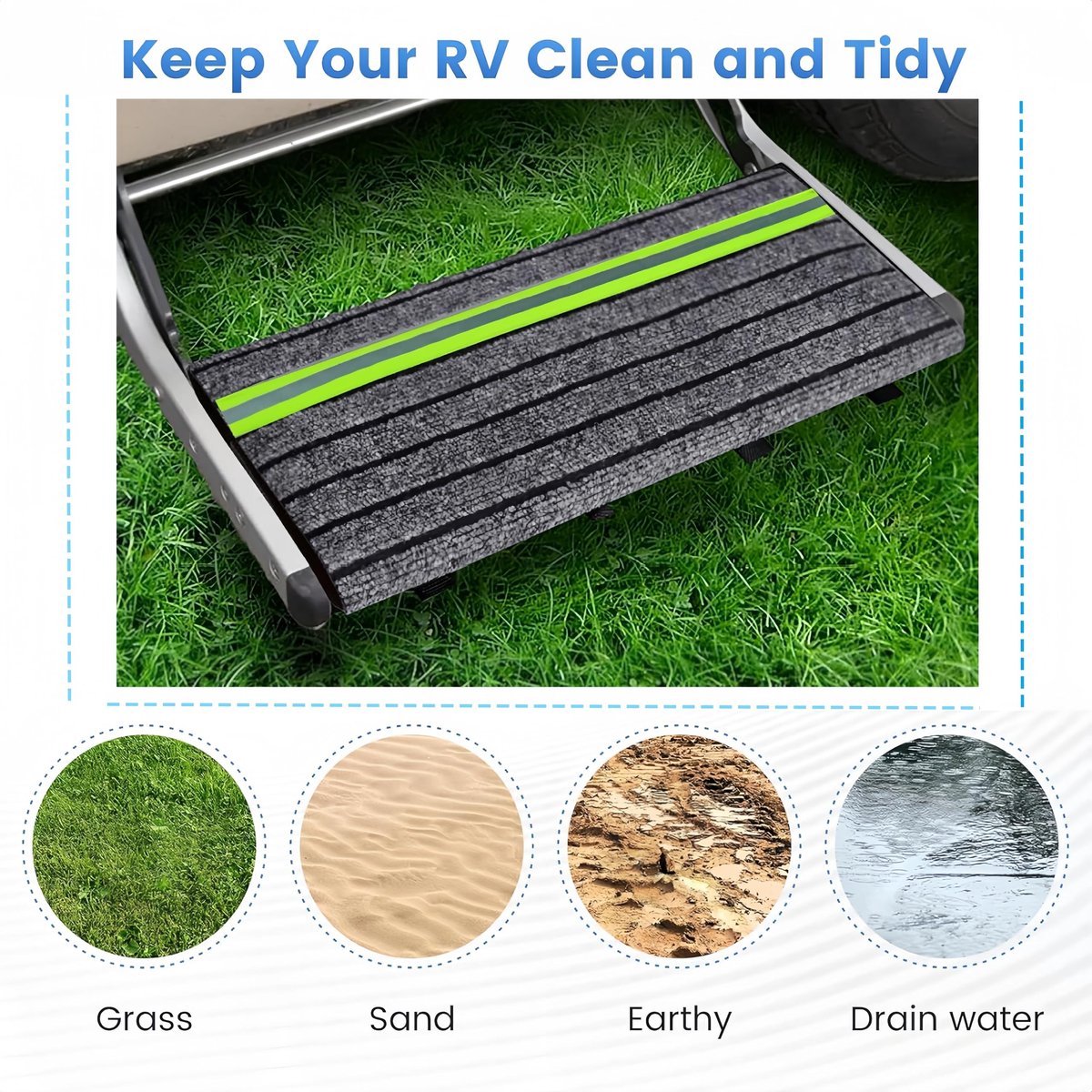 Omgoods - Antislip Camper Trapmat met Reflecterende Strips voor Extra Veiligheid