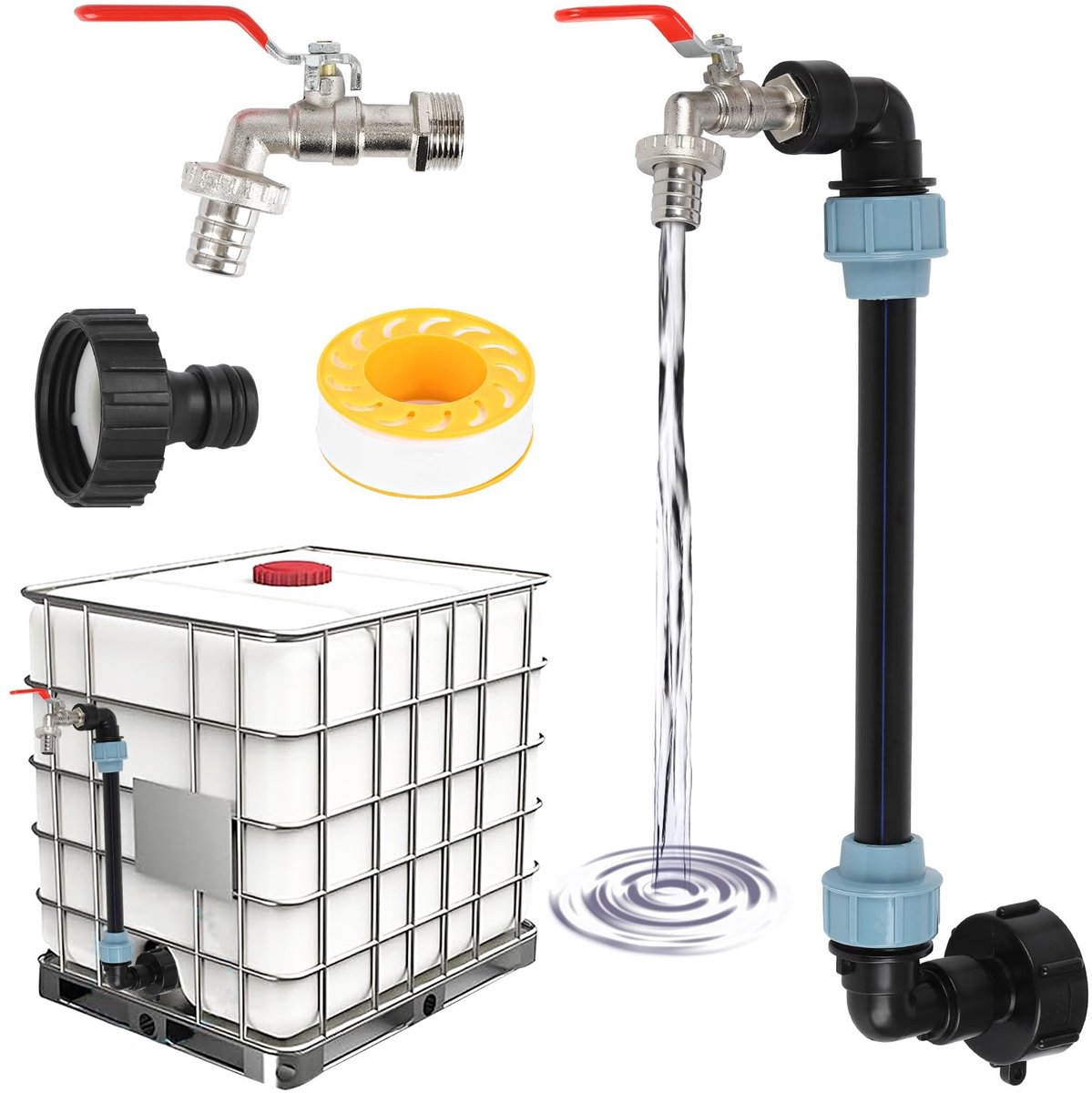 Omgoods - IBC Tank Gooseneck Afvoertap met 3/4 Inch Aansluiting