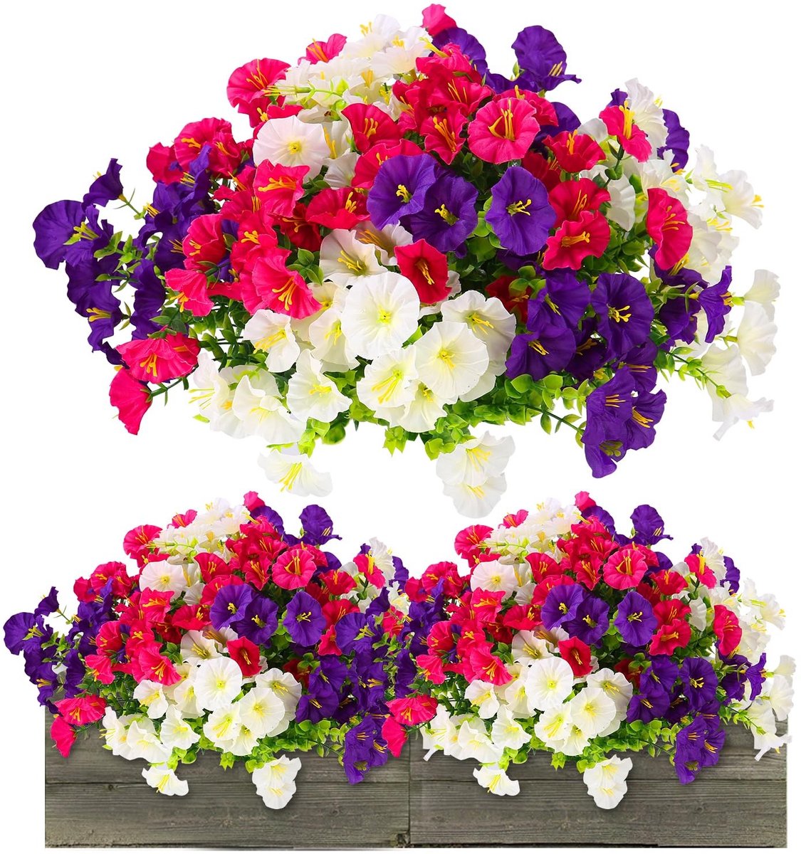 Omgoods - Set van 9 Weerbestendige Kunstbloemen voor Balkon en Tuin