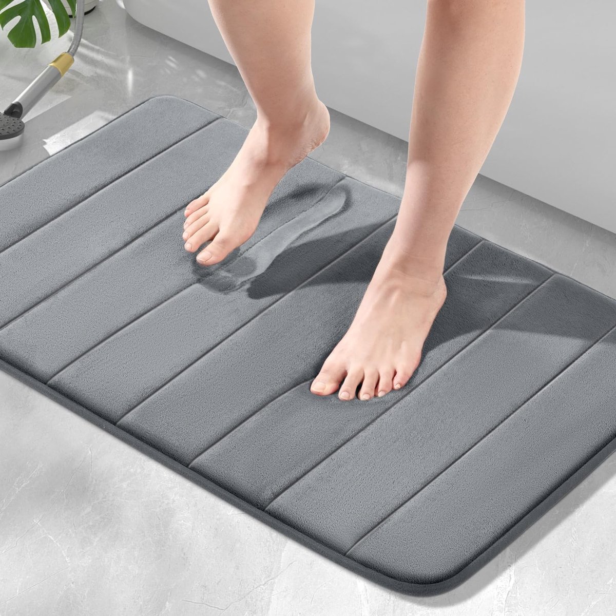 Omgoods - Memory Foam Badmat 50 x 80 cm Donkergrijs