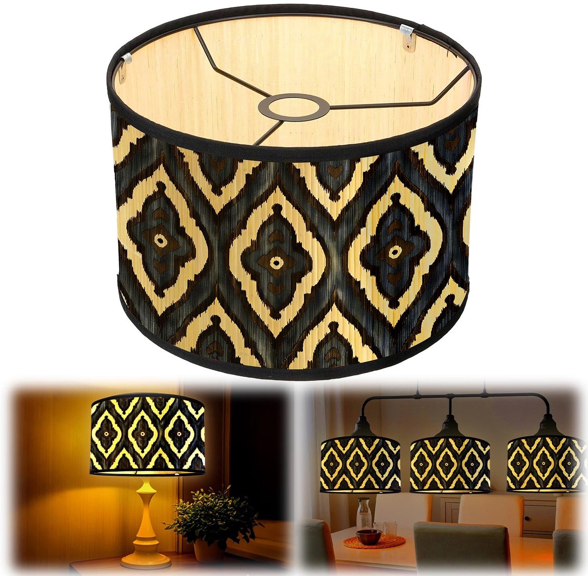 Omgoods - Vintage Bamboo Lampenkap van 30 cm voor Meerdere Lampen