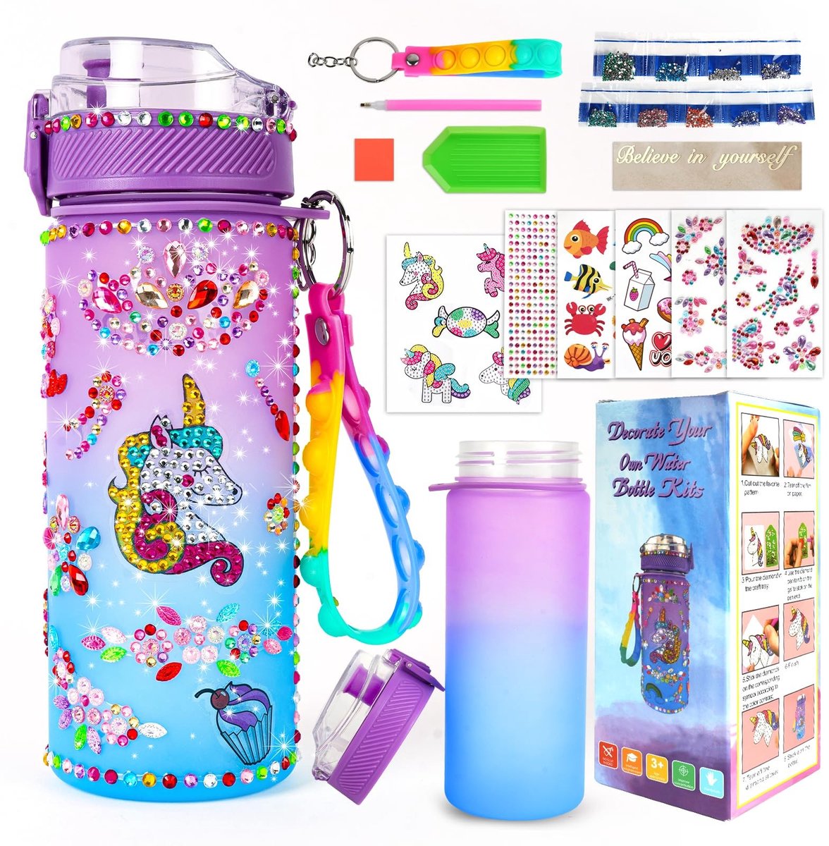 Omgoods - DIY Waterfles voor Kinderen met Eenhoorn Thema