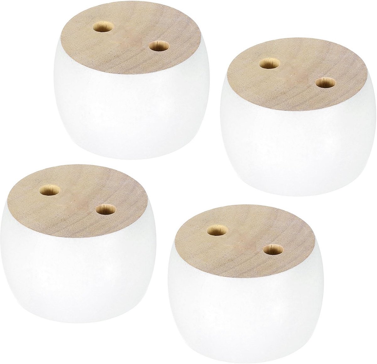 Omgoods - 4 Stuks Houten Meubelpoten 5cm Wit