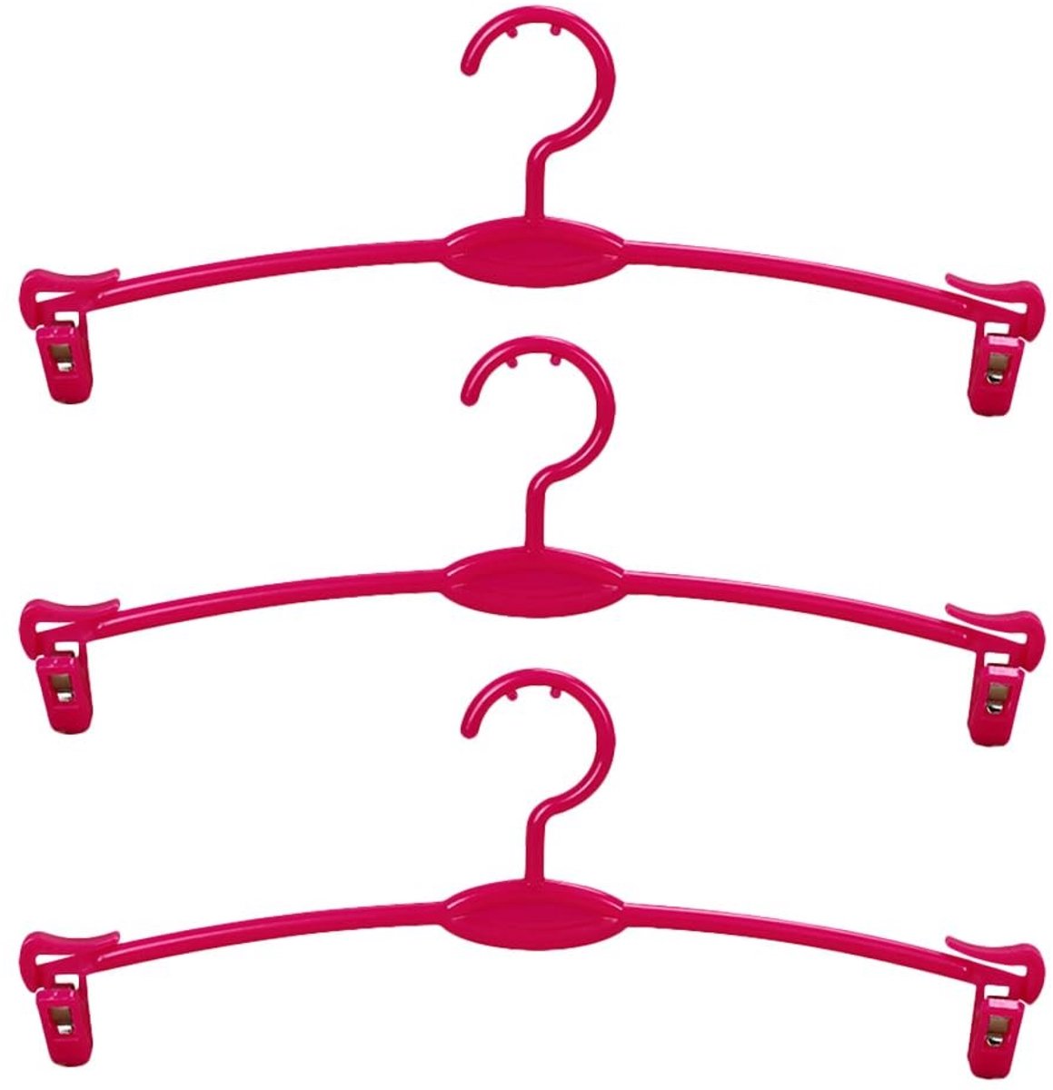 Omgoods - Set van 15 Plastic Kledinghangers voor Ondergoed en Kleding - Roze