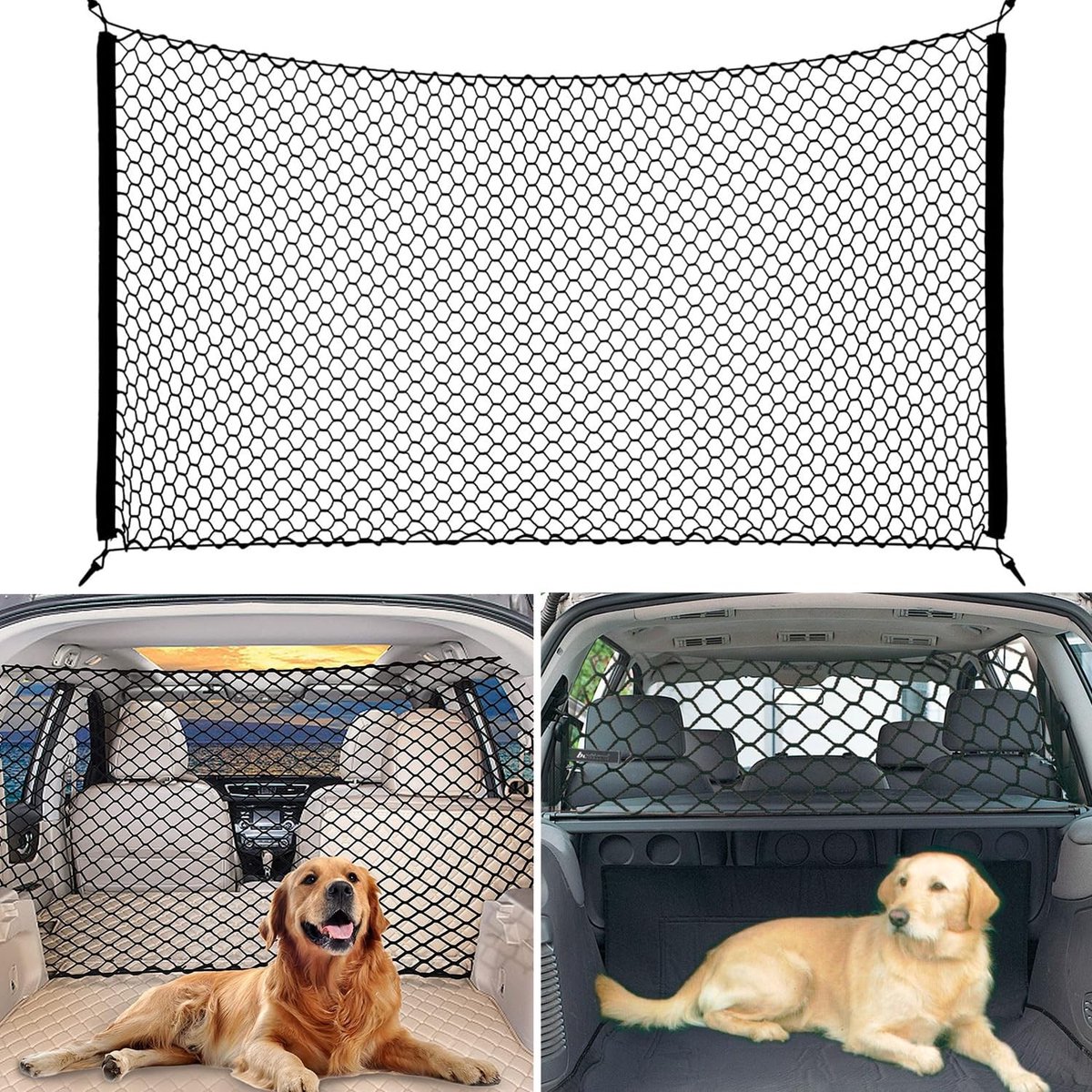 Omgoods - Hondenscheiding Net voor Auto met Elastische Grille
