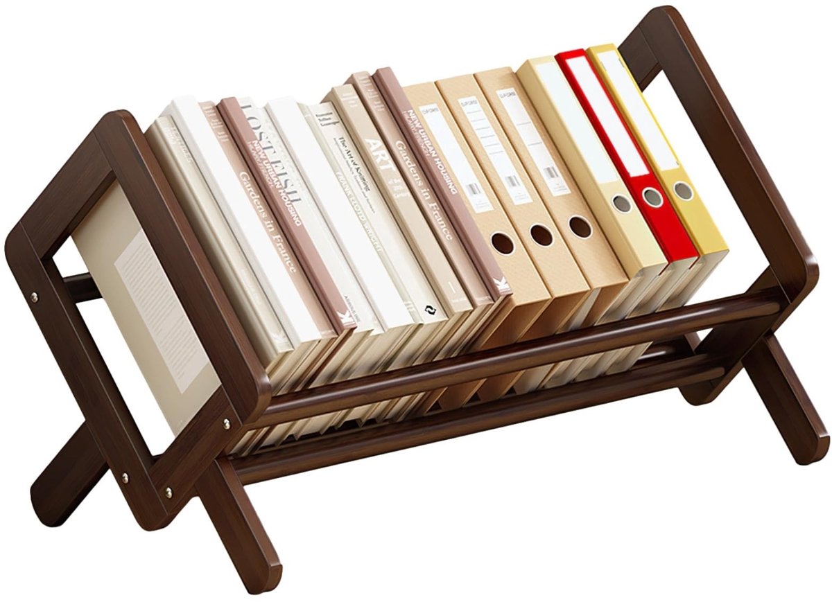 Omgoods - Houten Boekenplank Organizer voor op Bureau