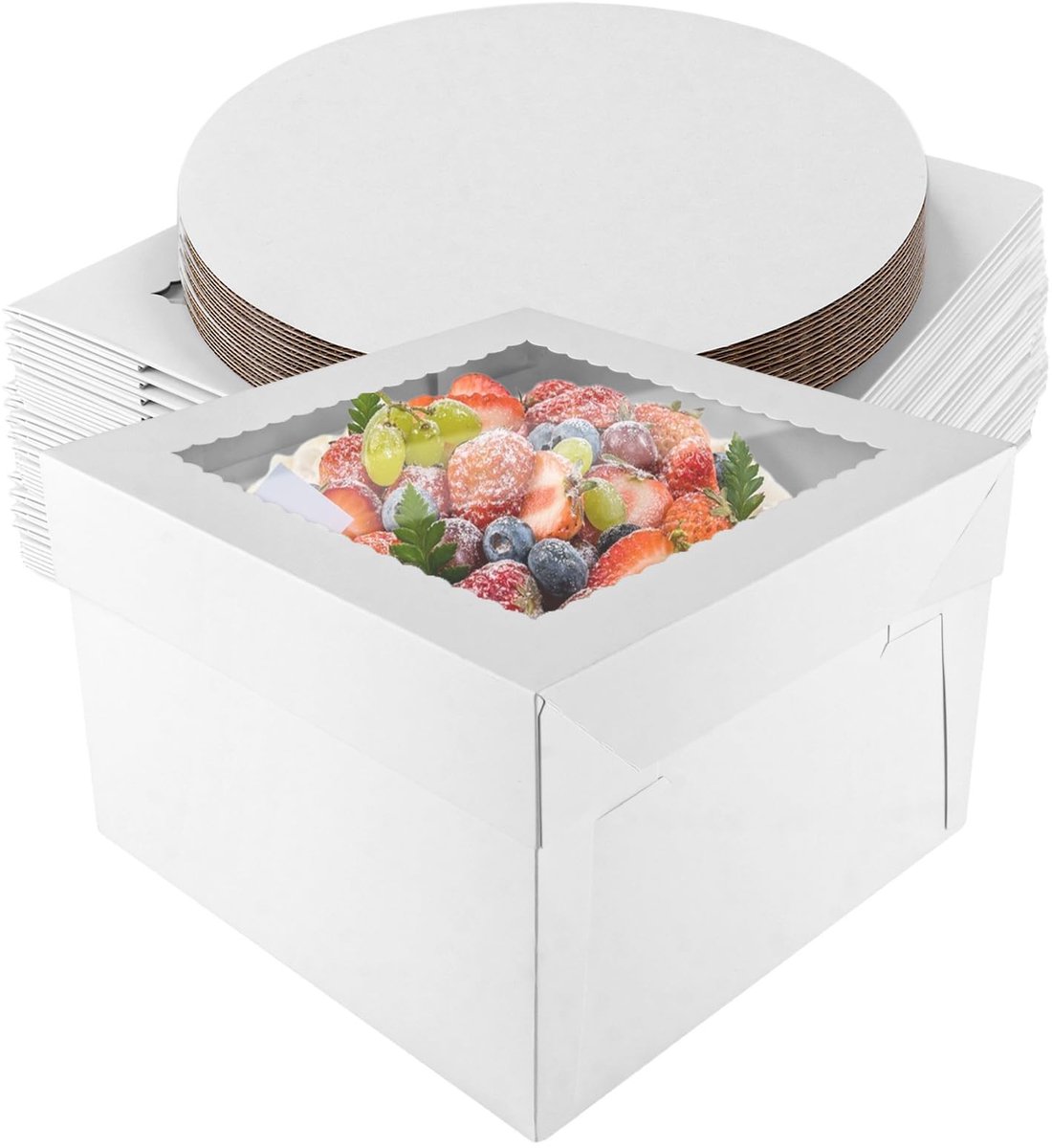 Omgoods - 40 Stuks Hoge Kartonnen Cake Dozen met Kijkvenster