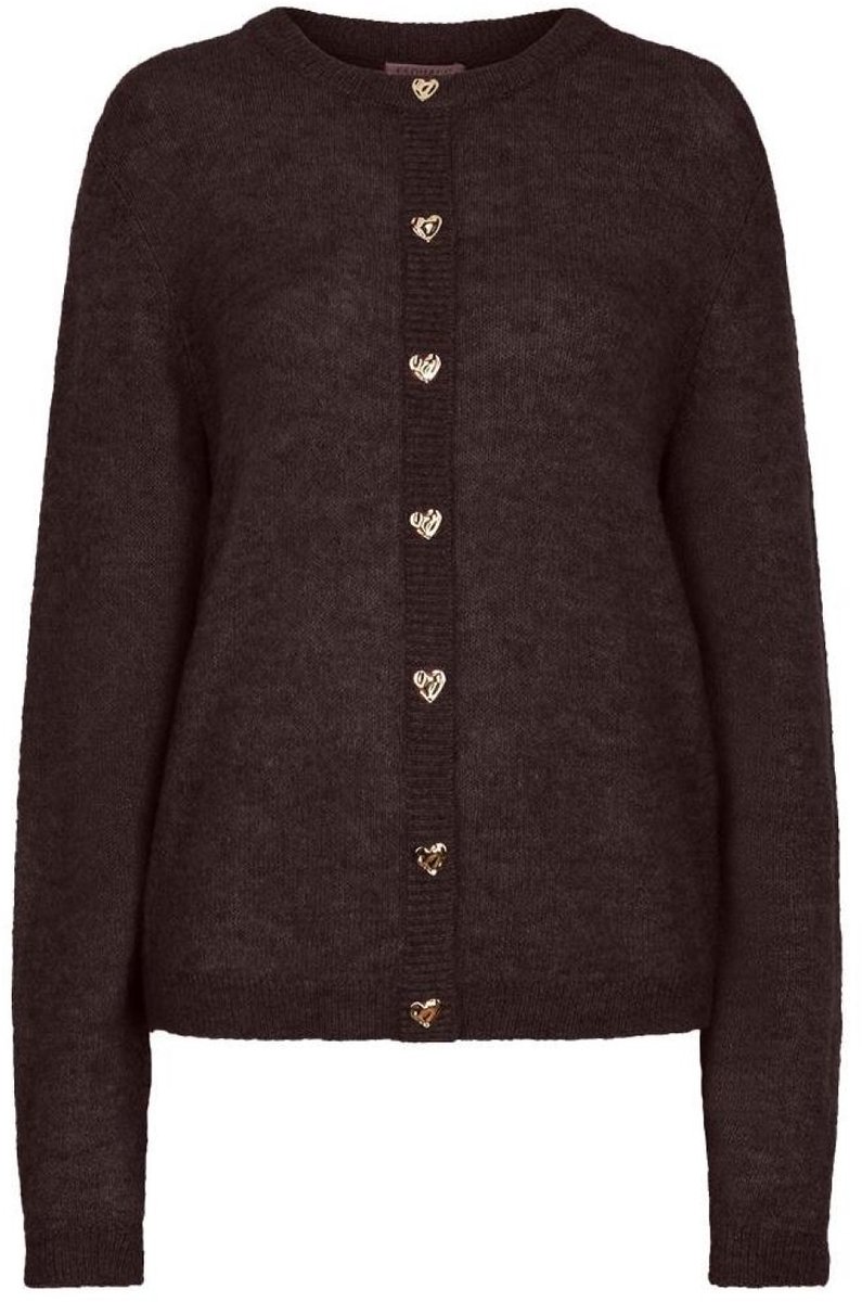 EsQualo Vest Pullover Closed Placket Fancy But F26 07510 775 Cacao Dames Maat - S