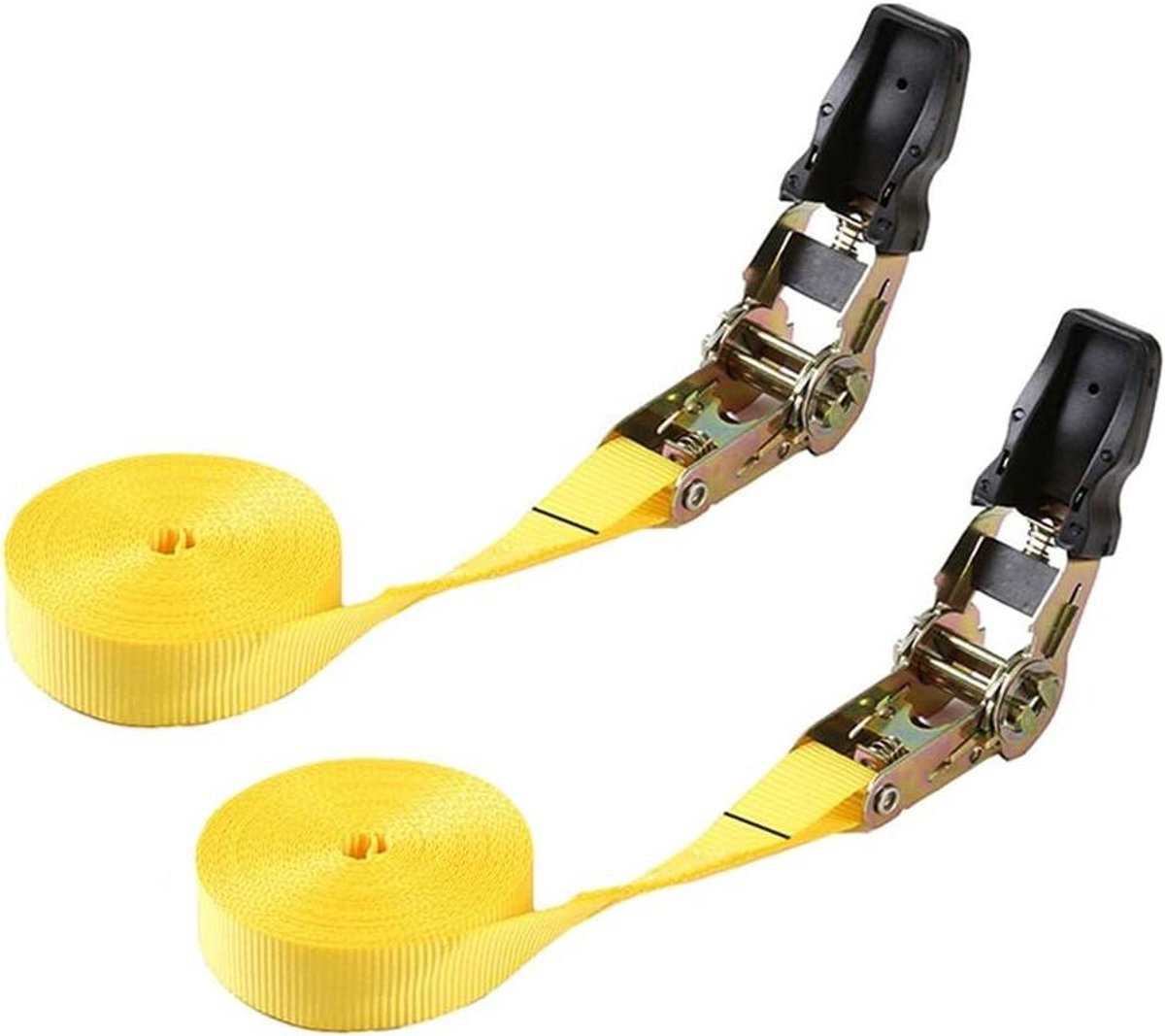 Ratelbanden - Spanbanden Neerwaartse banden - Lading Zekeren - Snelontgrendelingsriemen - 2.5 cm breed 4.5 m - Zwart