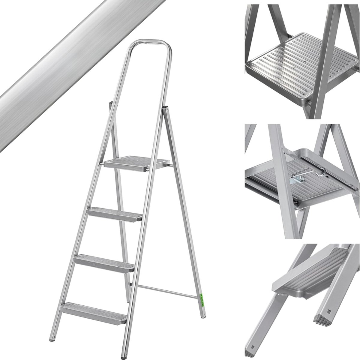 Zavio® Huishoudtrap 4 Treden - Keukentrap - Inklapbaar - Antislip - Extra Stevig - Veiligheid